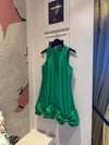 Festive Green Bow Cocktail Dress