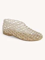 Gold Glitter Jelly Flats