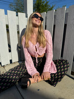 Pink Knit Crochet Top