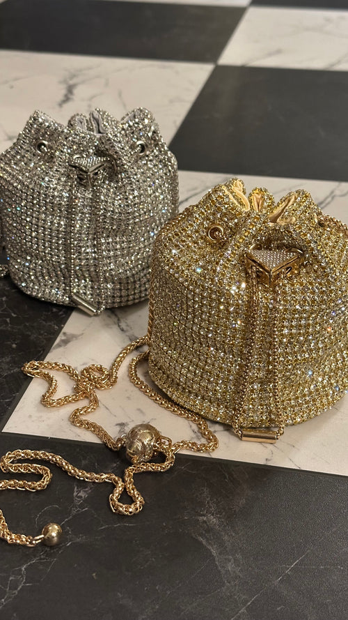 Silver Rhinestone Cocktail Bag