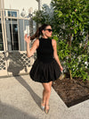 Black Mock Neck Bubble Dress