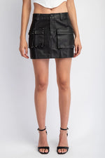 Black Faux Leather Mini Skirt