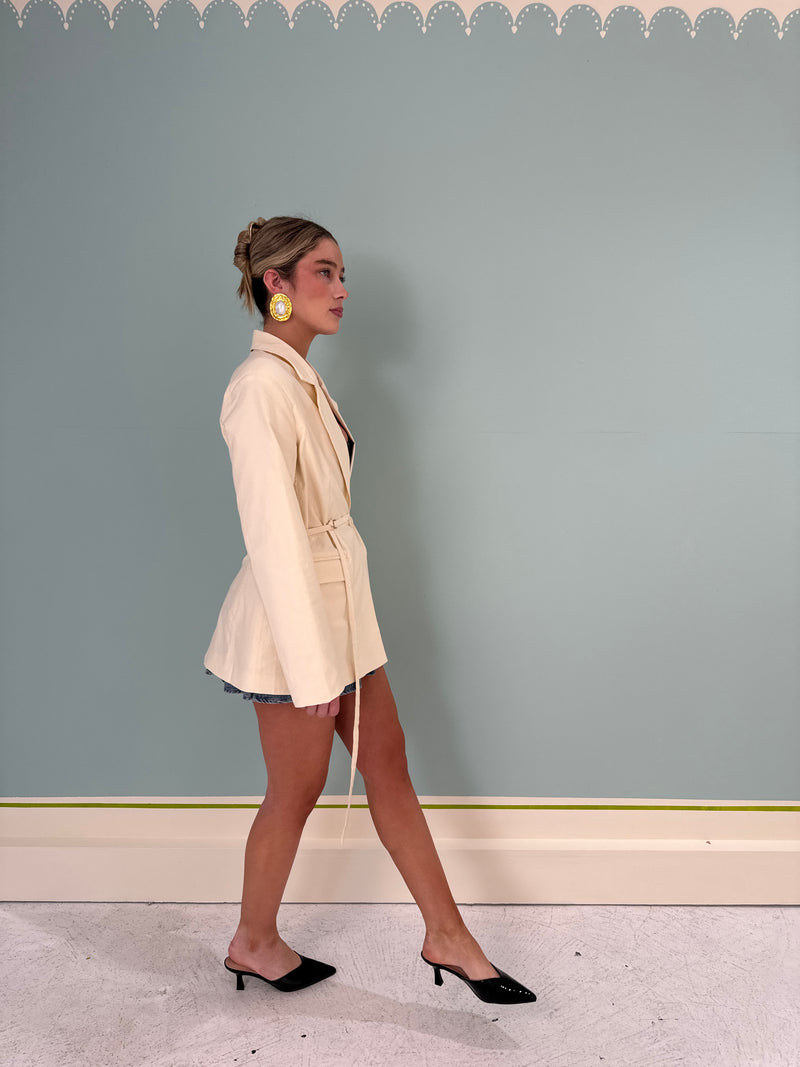 Pastel Butter Belted Blazer