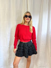 Black Ruffled Tiered Mini Skirt