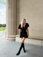 Black Rosette Mini Dress