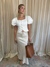Eliza White Scalloped Blouse