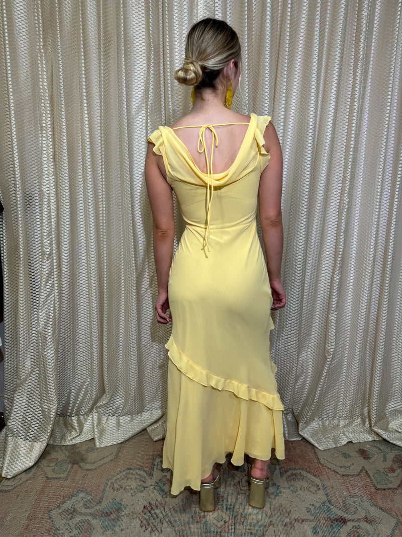 Lemon Ruffle Long Dress