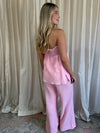 Pink Smocked Gauze Pants