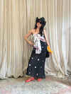 Britney Black Sequin Bias Skirt