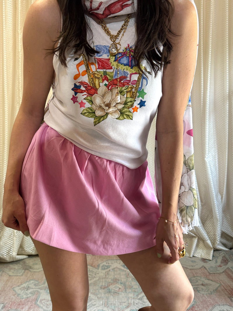 Bubblegum Pink Mini Skort