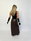 Mocha Leather Maxi Skirt