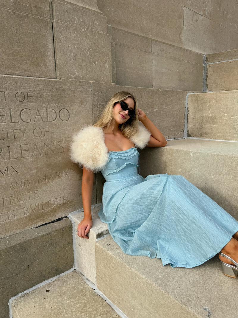 Baby Blue Tiered Long Dress