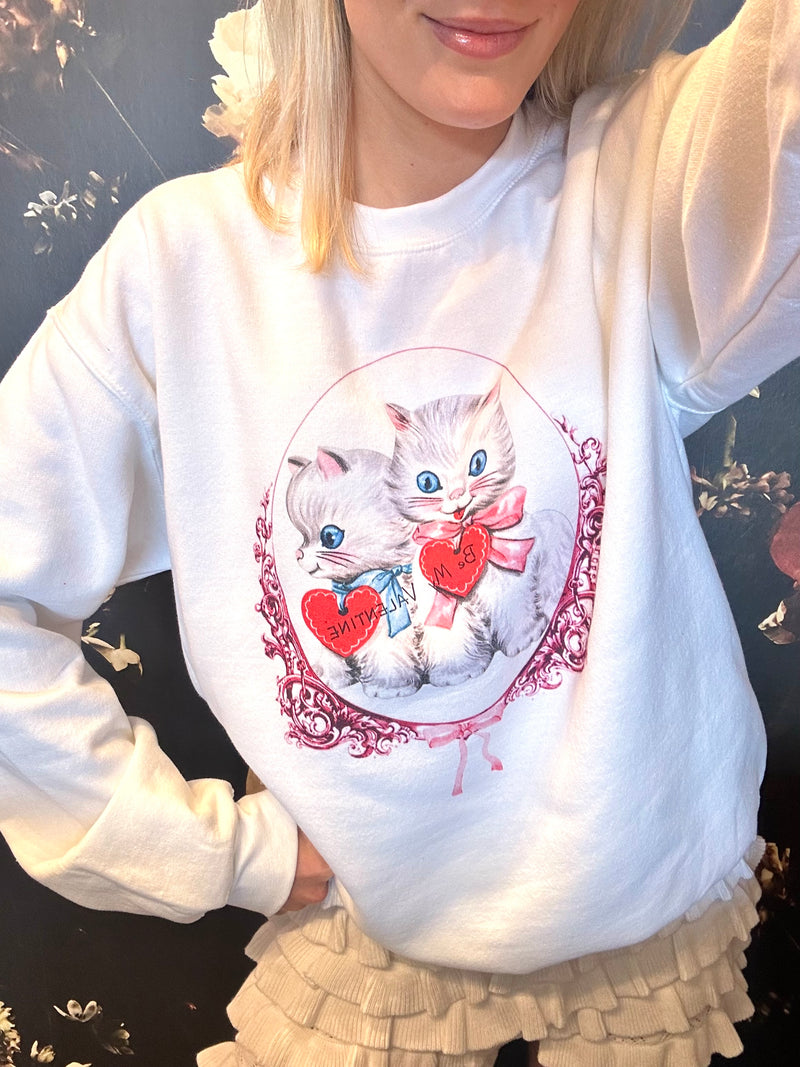 Vintage Kitten Valentine's Sweatshirt