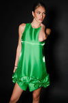 Festive Green Bow Cocktail Dress