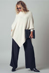 Cream Shimmer Poncho Top