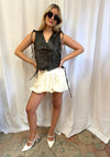 Mimi Brown Faux Leather Vest