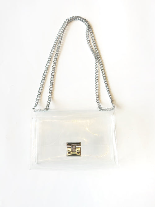 Silver Accent Clear Handbag