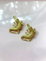 Matte Golden Alligator Earrings