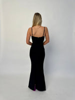 Black Fitted Rhinestone Gown