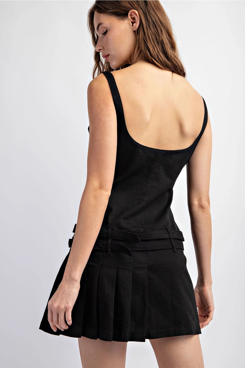 Minka Black Pleated Dress