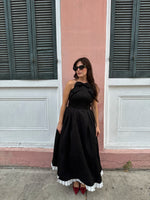 Poets Black Bow Midi Dress