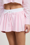Hallie Pink Poplin Mini Skort