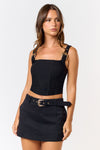 Black Buckled Mini Skort