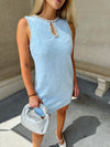 Ella Blue Sequin Shift Dress