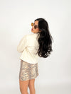 Faux Shearling Gold Button Jacket