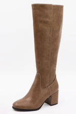 Taupe Faux Leather Boots