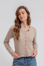 Gwen Taupe Cardigan Sweater