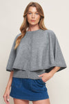 Earl Grey Knit Capelet Sweater