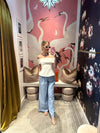 Powder Blue Wide Leg Trousers