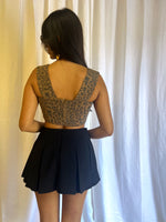 Black Pleated Mini Skort