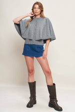 Earl Grey Knit Capelet Sweater