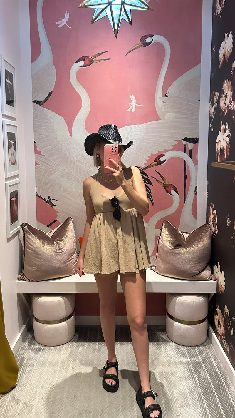 Taupe Babydoll Romper