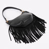 Black Leather Fringe Mini Purse