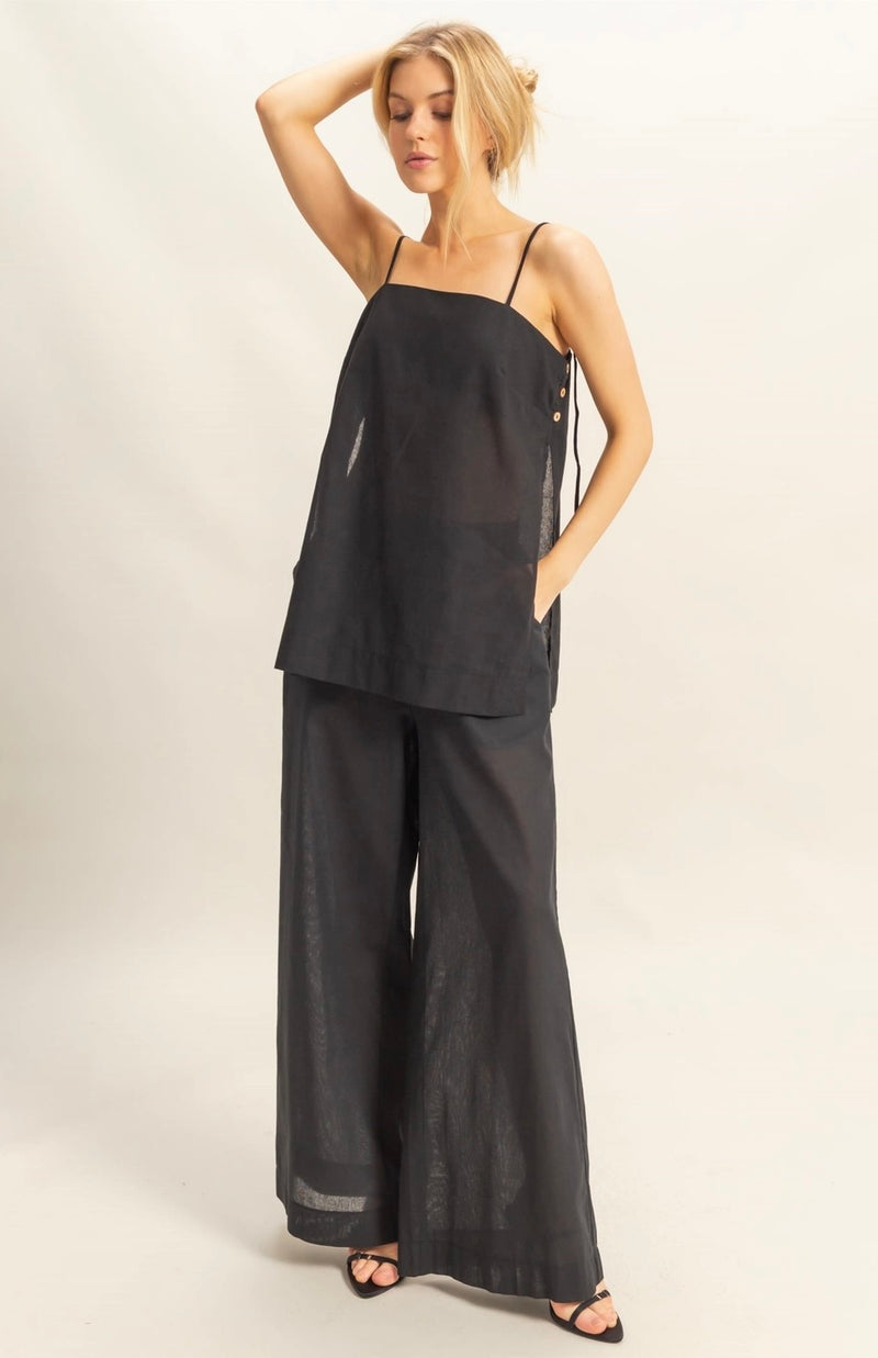 Emma Black Cotton Tunic Set