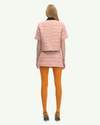Salmon Tweed Set Mini Skirt