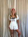 Sophie White Ruffle Shorts