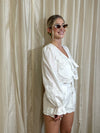 Eyelet Heart Tie Front Top