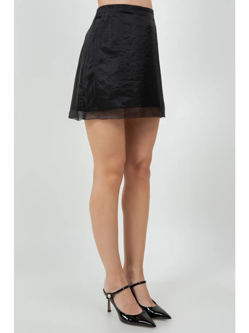 Black Organza Mini Skirt