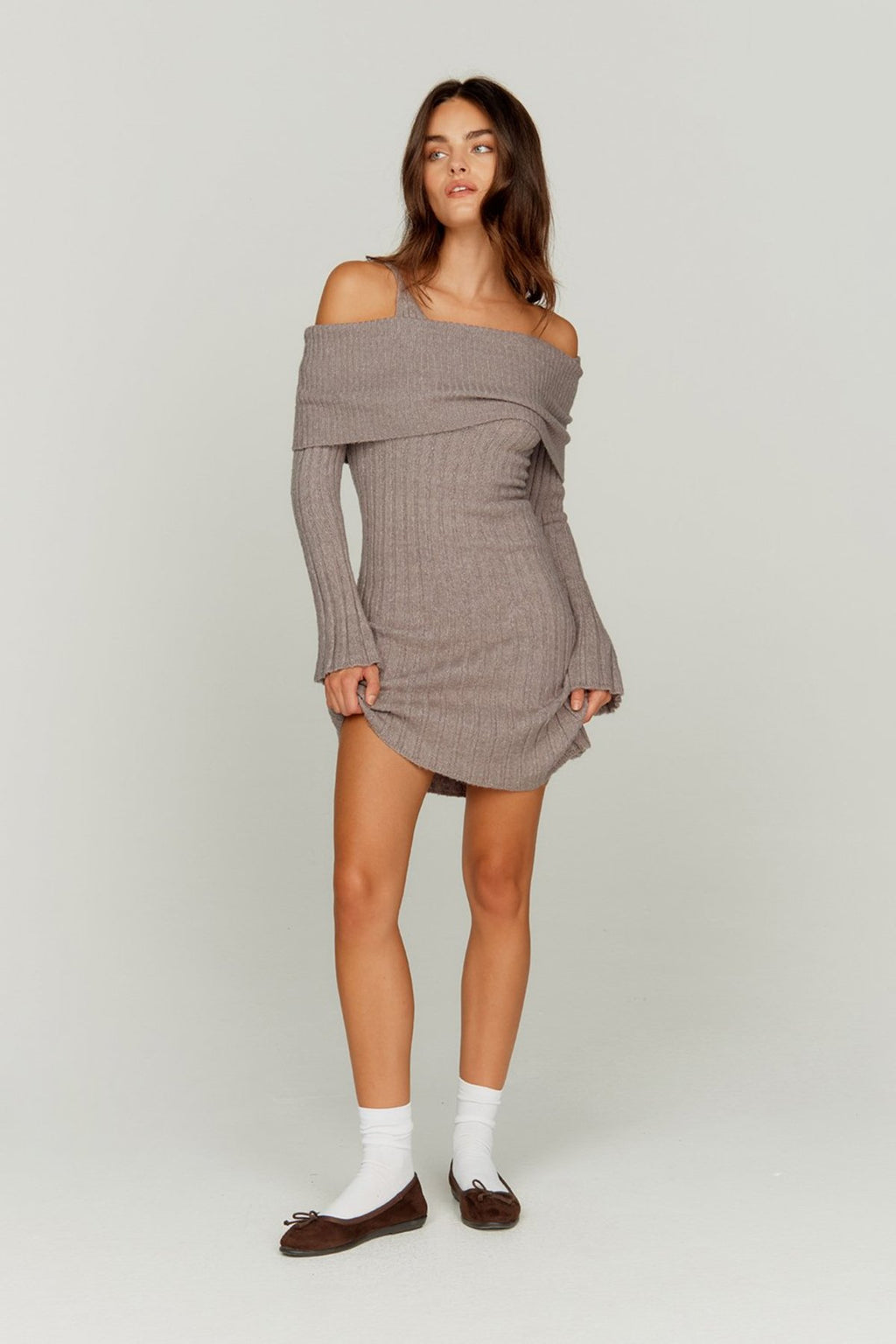 ワンピース Hooded rib mini dress aclent The Chunky Ribbed Mini Dress – Au Darling