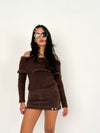 Brown Suede Mini Skirt
