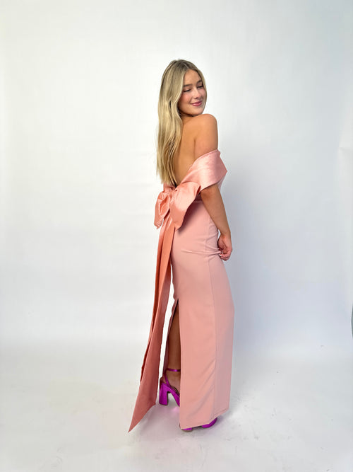 Blush Bow Back Gown