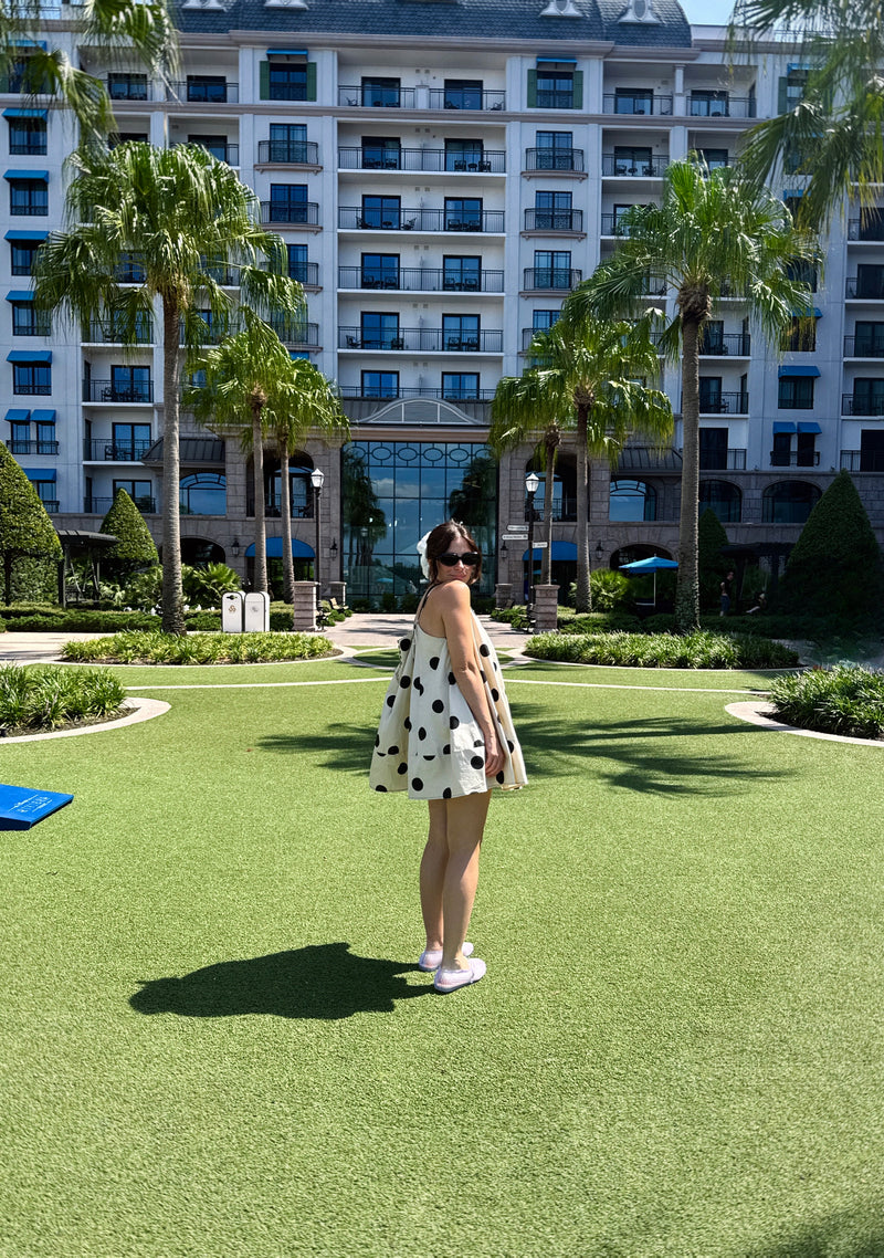 Polka Dot Trapeze Mini Dress