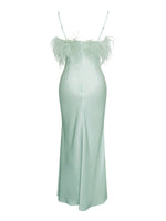 Mint Green Feather Midi Dress