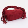 Burgundy Suede Fringe Purse