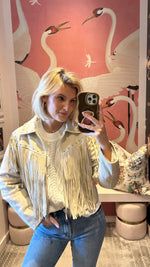 Suede Fringe Studded Jacket
