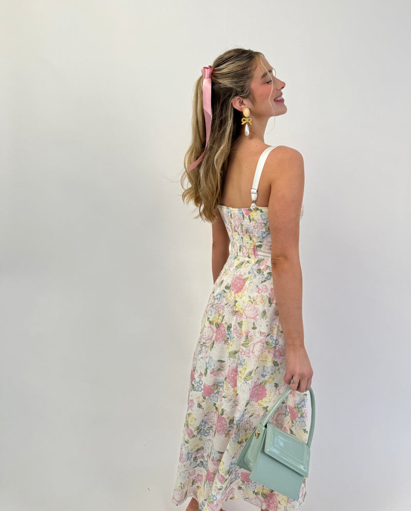 Pastel Floral Midi Dress